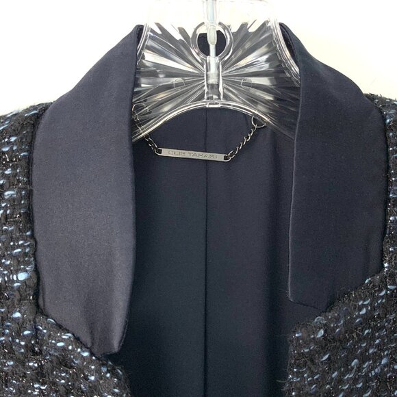 Elie Tahari Tori Blue Metallic Tweed Blazer Sz 10 - Picture 3 of 16